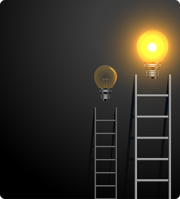 images of a ladder and a light bulb